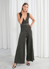 Click for more info about Plunging Glitter Stripe Jumpsuit