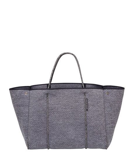 Escape Perforated Tote Bag, Charcoal | Neiman Marcus