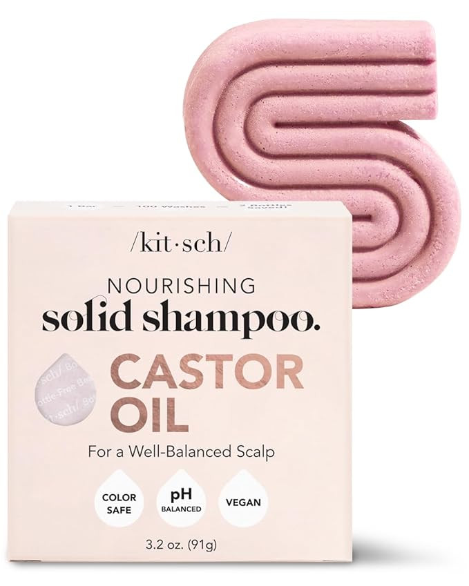 Kitsch Castor Oil Shampoo Bar for Hair Hydration & Moisturizing | Vegan & All Natural Solid Shamp... | Amazon (US)