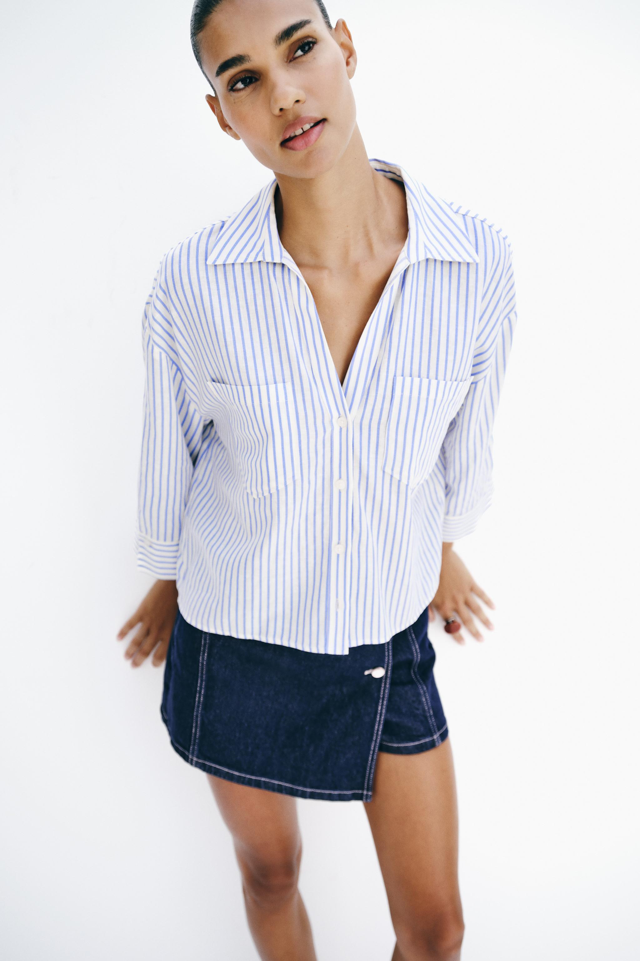 FLOWING LINEN BLEND SHIRT | Zara UK