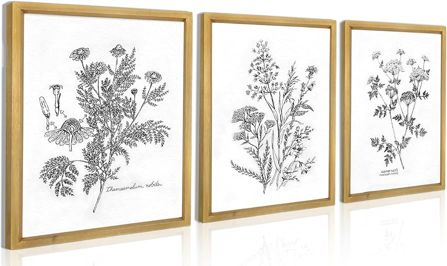 SHOXREM Framed Wall Art Prints Set, Leather Prints Wall Decor, Abstract Illustrations for Black a... | Amazon (US)