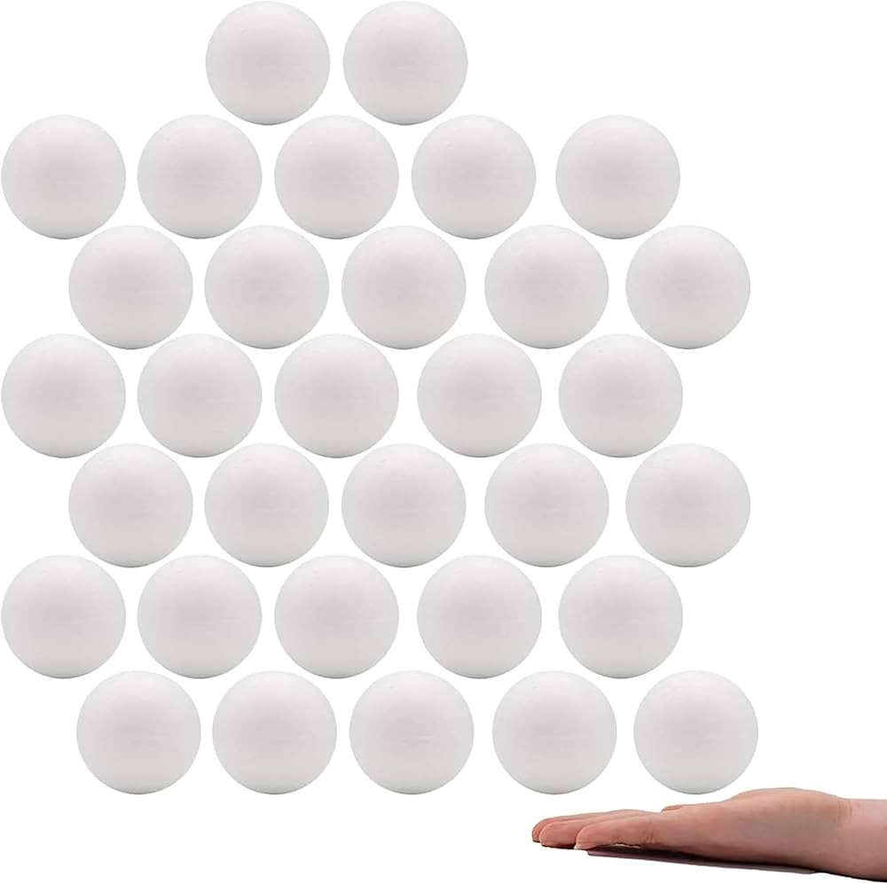 Crafare 2 Inch Foam Balls for Crafts White Polystyrene Craft Foam Balls 32Pack for Art Household ... | Amazon (US)