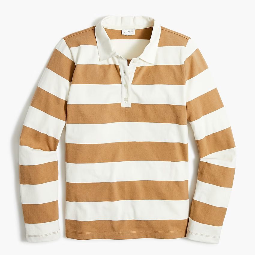 Long-sleeve rugby stripe polo shirt | J.Crew Factory