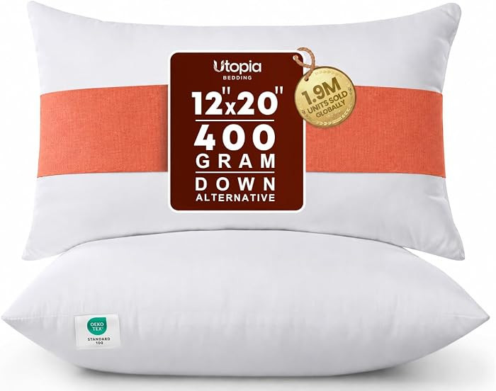 Utopia Bedding 12x20 Pillow Inserts, Set of 2, White – Indoor Decorative Throw Pillows for Bed,... | Amazon (US)