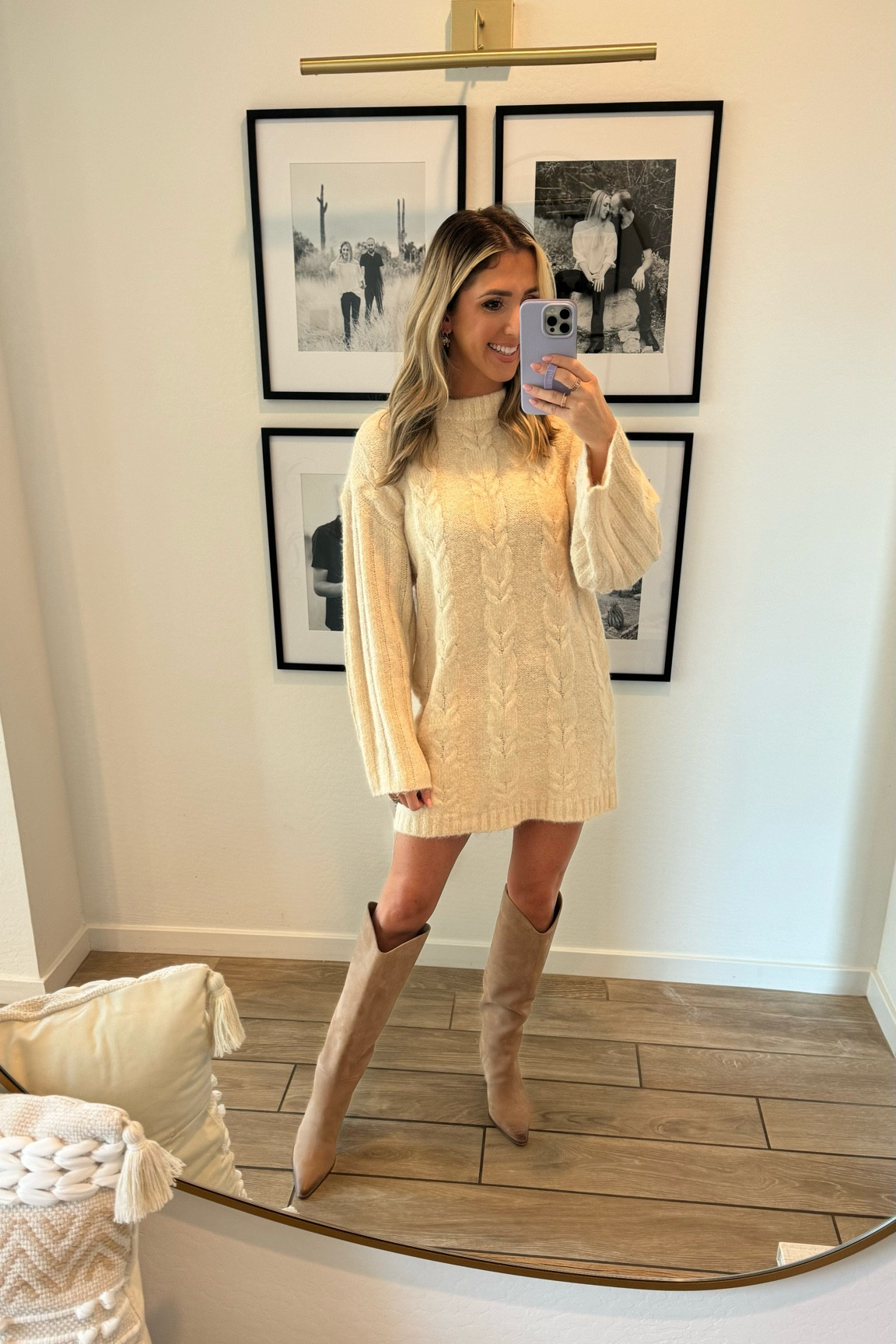 I absolutely love this top Shop ivory sweater dress from the Nordstrom anniversary sale and these Steve Madden knee-high boots. They all run true to size and are on sale and in stock.

#LTKxNSale #LTKShoeCrush #LTKFindsUnder100