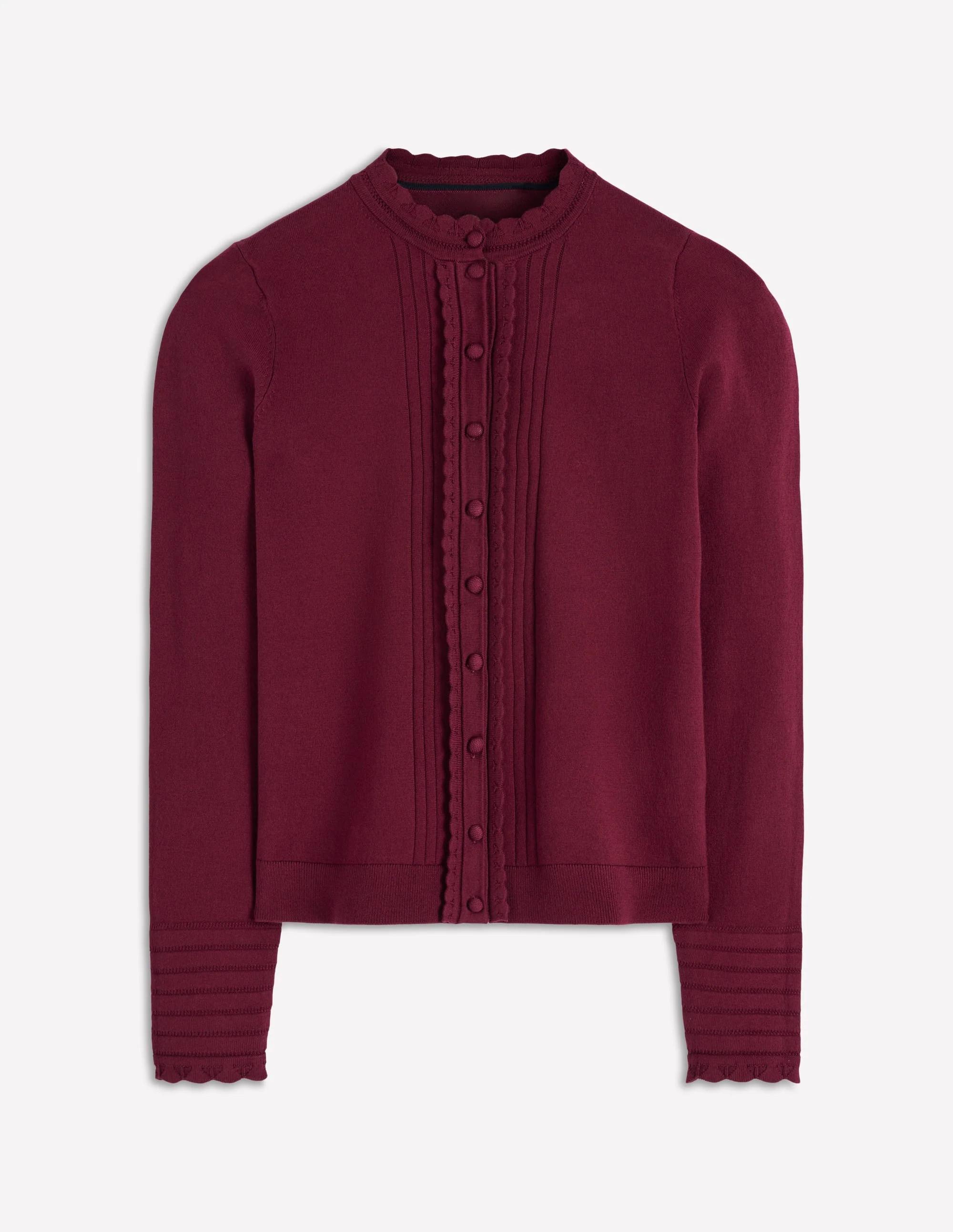 Angela Cotton Scallop Cardigan-Deep Wisteria | Boden (US)