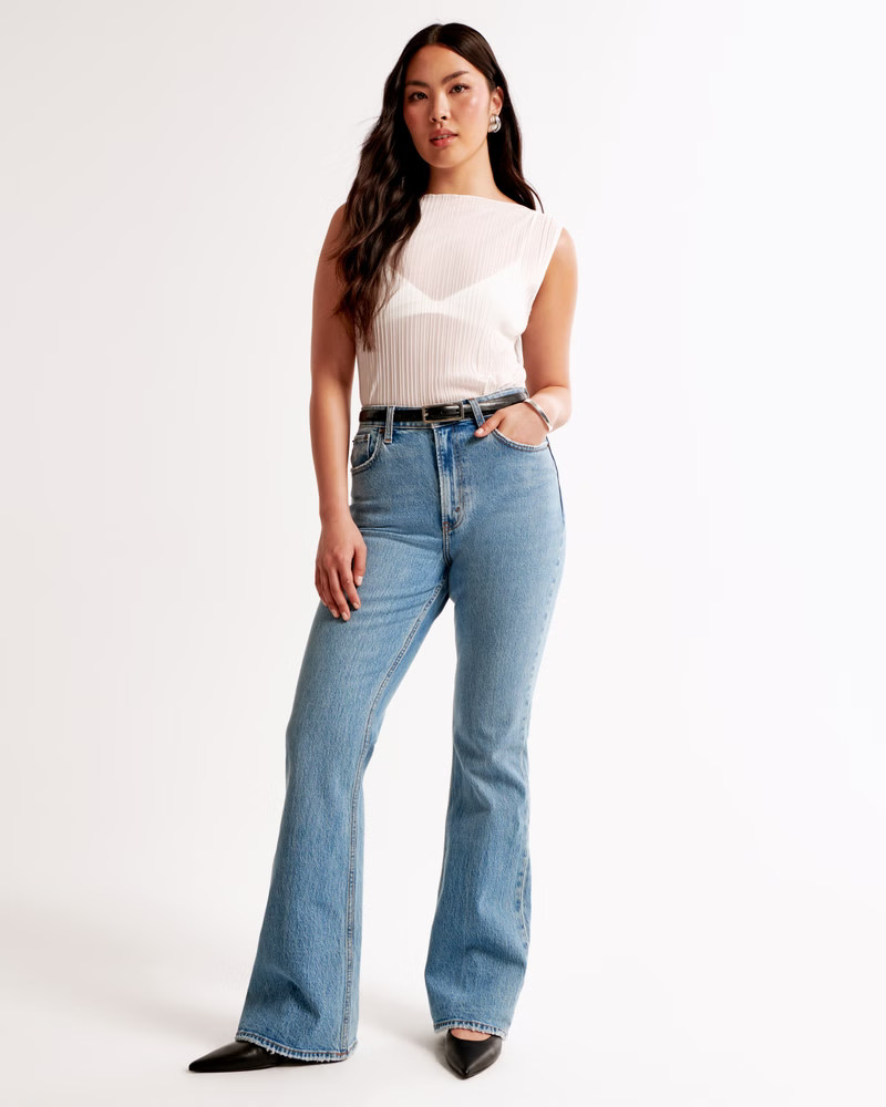 Women's Curve Love High Rise Vintage Flare Jean | Women's Bottoms | Abercrombie.com | Abercrombie & Fitch (US)