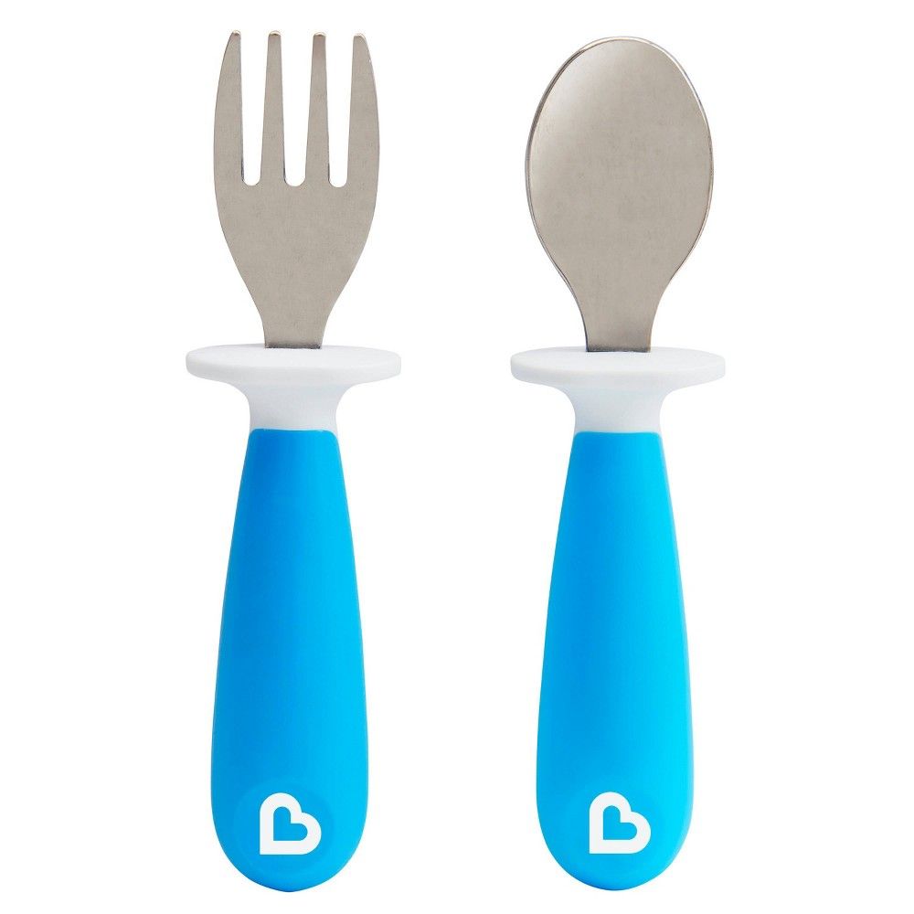 Munchkin Raise Toddler Fork and Spoon Set - 2pk – Blue | Target