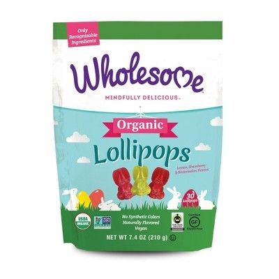 Wholesome Organic Easter Bunny Lollipops - 30ct/7.4oz | Target