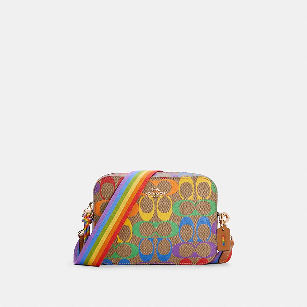 Mini Camera Bag in Rainbow Signature Canvas | Coach Outlet