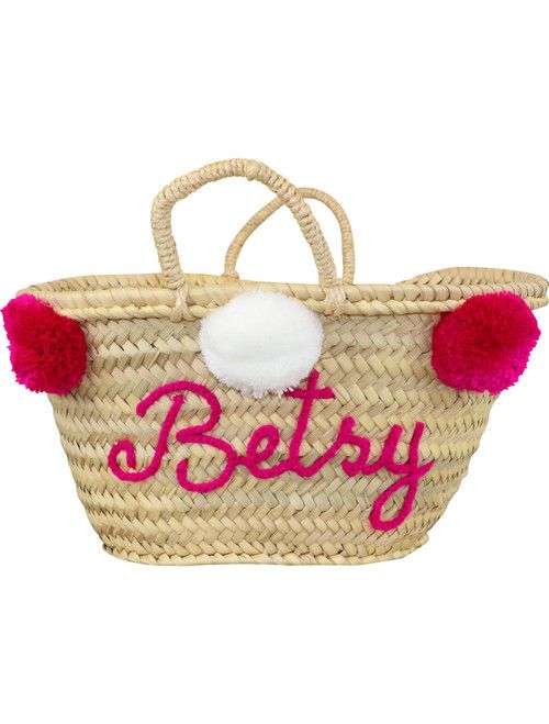 Handmade Custom Berry Pom Pom Tote (Name Included) - Shipping Early April | Cecil and Lou