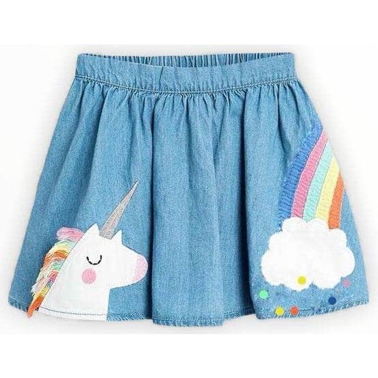 Unicorn Denim Dream Skirt, Blue | Maisonette