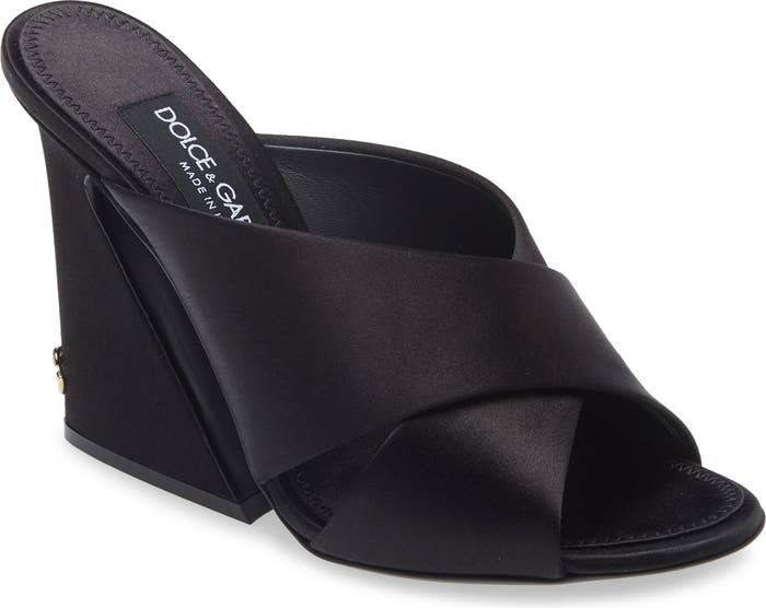 Dolce&Gabbana Keira Slide Sandal Black Shoes Black Boots Black Booties Spring Outfits  | Nordstrom