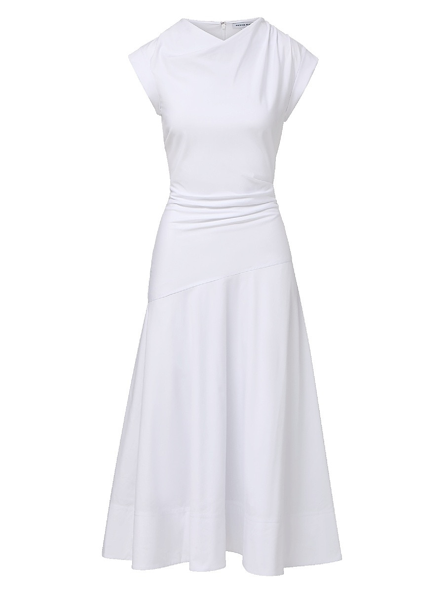 Women's Lisette Cotton-Blend Midi-Dress - White - Size 4 | Saks Fifth Avenue