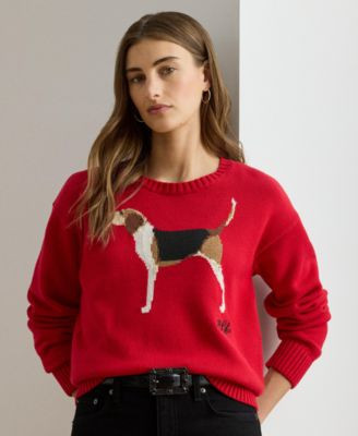 Lauren Ralph Lauren Womens Cotton Dog Sweater P Xs 3x | Macy's