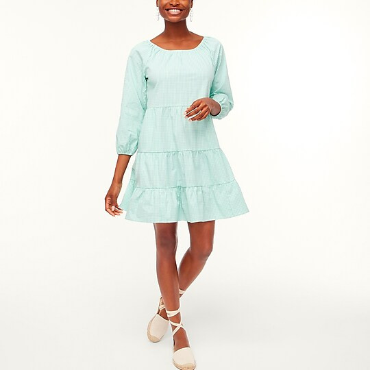 Cotton poplin raglan tiered mini dressItem BF869 | J.Crew Factory