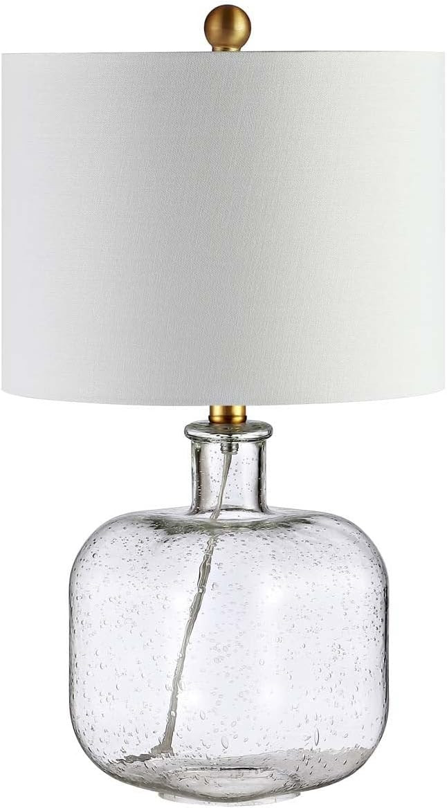 SAFAVIEH Lighting Collection Armena Clear Glass/ Brass Gold 22-inch Bedroom Living Room Home Offi... | Amazon (US)