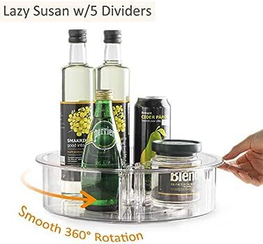 Amazon.com - FIRJOY Lazy Susan Cabinet Organizer with Removable Dividers, 12 inch Spinning Turnta... | Amazon (US)