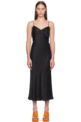 Black Deco Midi Dress | SSENSE