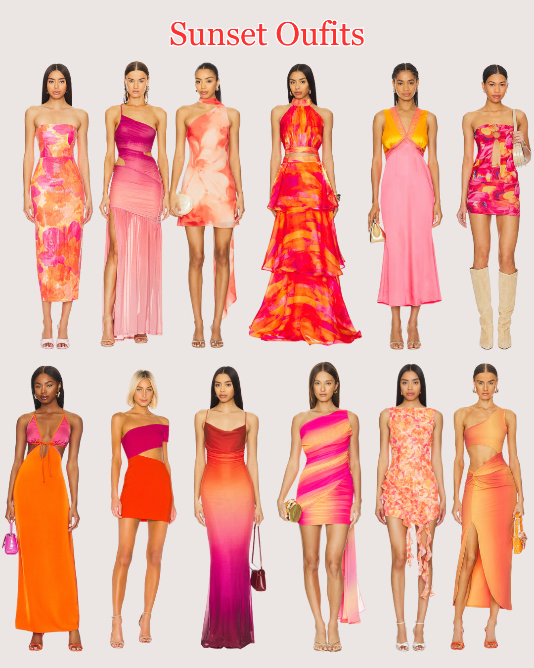 Channel those dreamy golden hour vibes with sunset-inspired outfits! These pink and orange dresses bring all the warm, glowing energy—perfect for beach dinners, rooftop cocktails, or any summer soirée. Bold, bright, and effortlessly chic. 

#SunsetStyle #PinkAndOrange #SummerDresses #LTKOutfits  

 #LTKcanada #LTKsummer #LTKwedding
