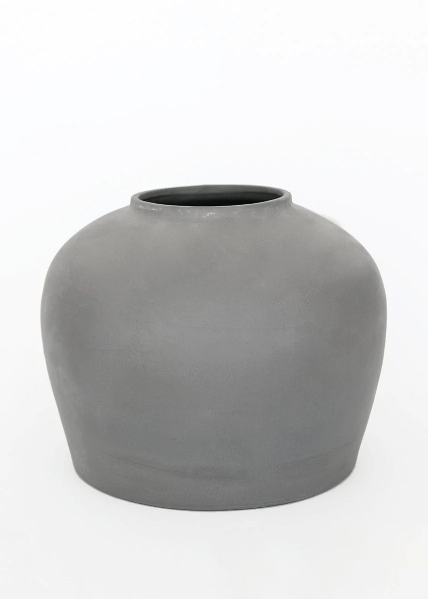 Smokey Slate Large Clay Table Vase - 11" | Afloral