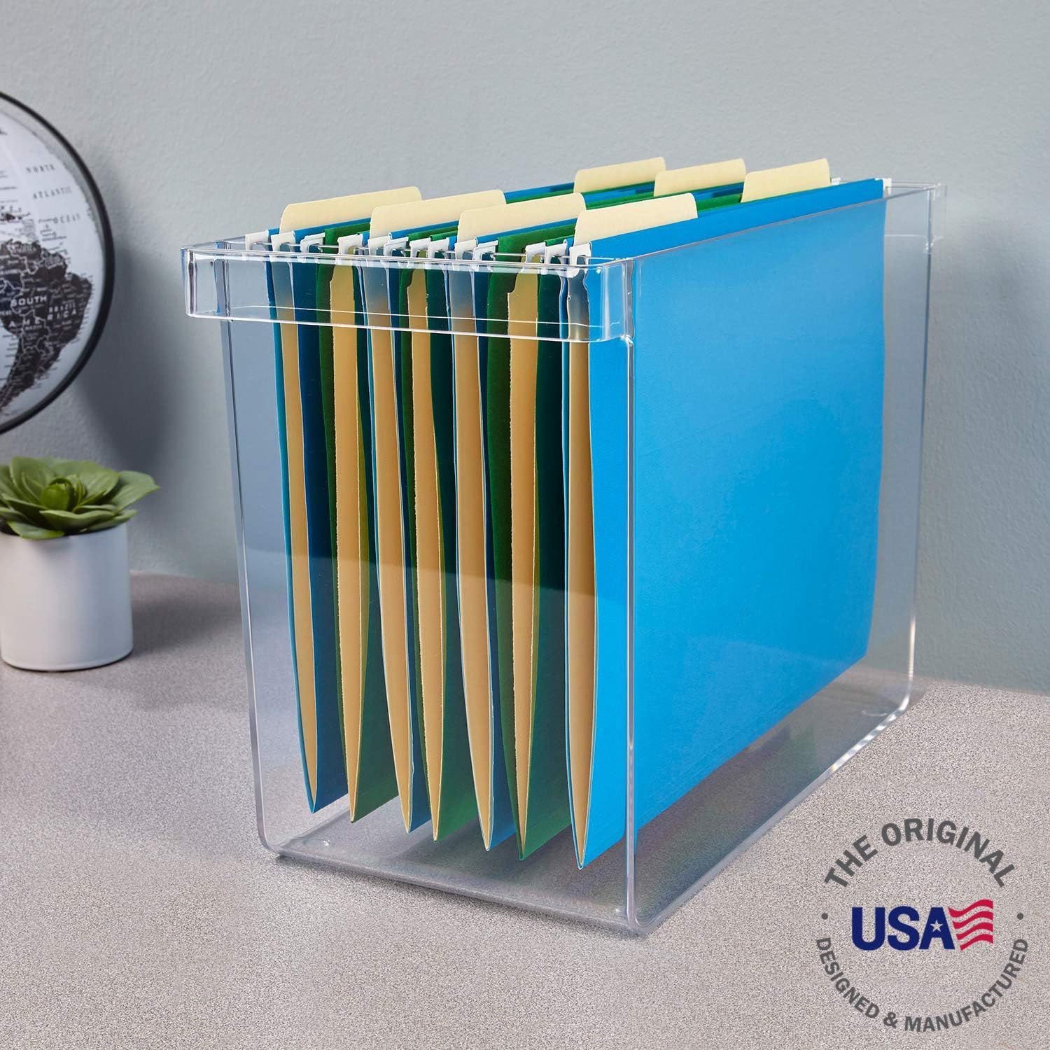 STORi Clear Plastic Hanging File Organizer with Handles | Amazon (US)