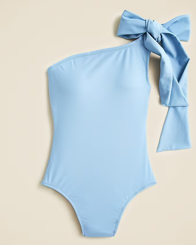 Bow one-shoulder one-piece | J. Crew US