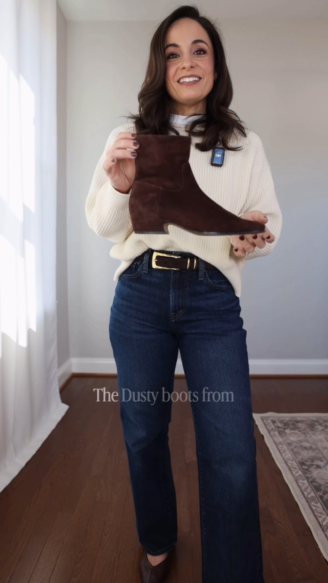 The Dusty Boots are also great for dressing up and down and have a low comfortable block heel. They’re also 30% off currently!

Dusty Boots (Steve Madden): size up 1/2 size 

Jeans (Madewell): petite 24 / 10 3/8” rise / 28” inseam 
Sweater (Madewell): xxs 
T-Shirt (Old Navy): petite xs 
Ballet Flats (Madewell): sold out in exact color, will link similar 

Other outfits shown 
Plaid pants (BR Factory): petite 00 
Brown top (Quince): xs 
Taupe pants (LOFT): petite 00 
Marled Sweater (Gap): petite xs
Dark Jeans (J.Crew Factory): petite 24 

My measurements for reference: I’m 4’10” and 105lbs. My bust, waist, and hip measurement is 32”, 24”, and 36”.