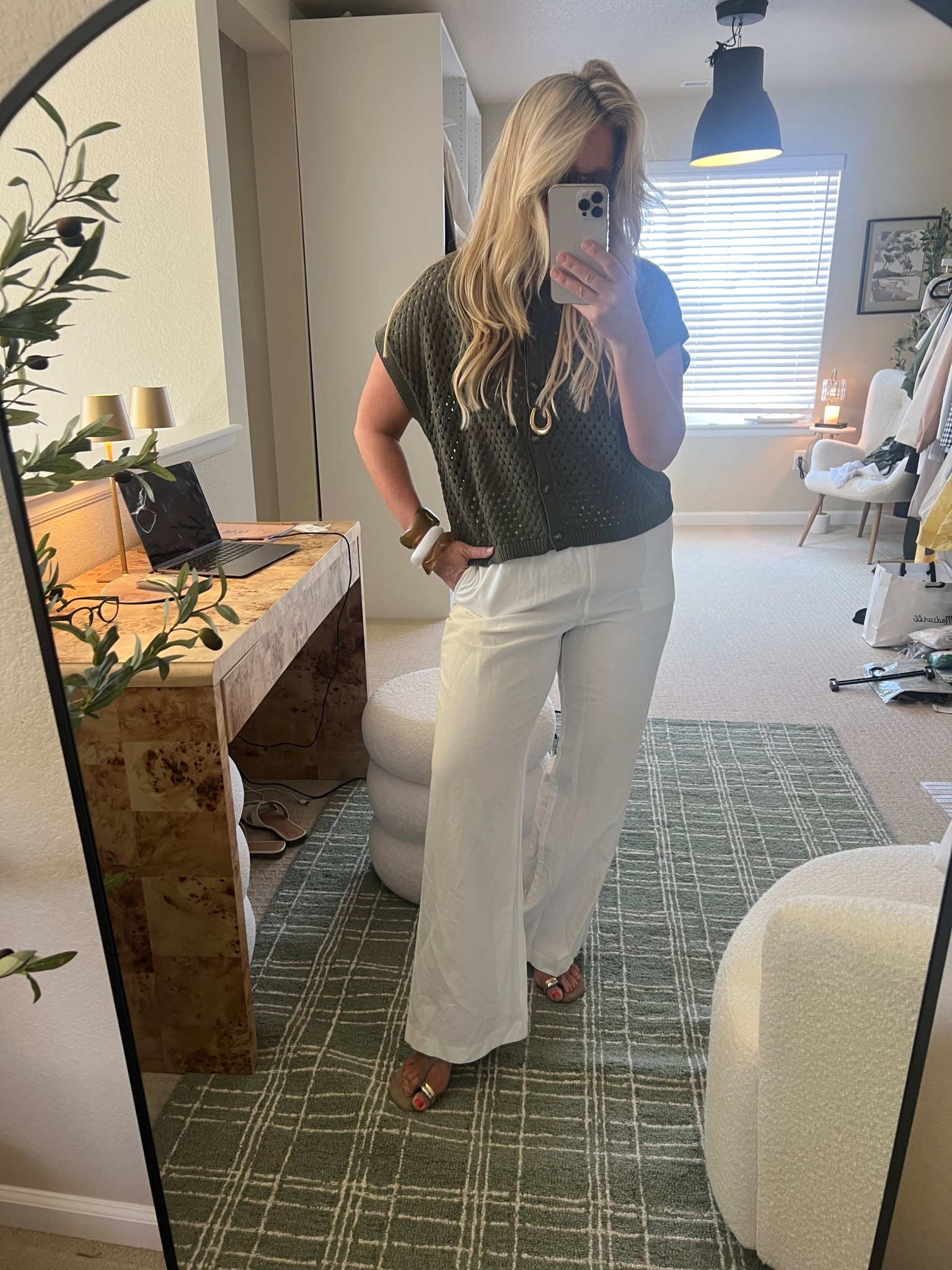  ✨Tap the bell and ❤️ for over 40 fashion, midlife style, midsize fashion and luxury looks for less. 

LOFT Haul Khaki green.  Where to wear :) 

⬇️Sizing information:
Medium top
Large pants (size down if in between sizes)

1. Wine Tasting or Outdoor Lunch
Lean into natural textures—add tan leather slides, gold hoops, and a raffia bag. The monochrome green palette looks earthy and elegant, perfect for sipping al fresco.

2. Art Walk or Craft Fair
Keep it artsy and comfortable with espadrilles or fashion sneakers, a crossbody bag, and oversized sunglasses. The lightweight linen and crochet combo keeps you cool and stylish while browsing.

3. Casual Dinner Date or Girls' Night
Dress it up slightly with heeled mules, a layered necklace, and a clutch. A soft camisole under the crochet sweater adds polish without losing the relaxed vibe.

👑"Helping you look good, feel good!" - Lindsey Denver

Over 40 mom, over 50, midlife, midsize fashion, size 10, size 12, size 8, ootd, perimenopause, gen X, body confidence, over 45, outfit inspiration, mom outfit 

Follow my LTK @Over40andmidlife on the @shop.LTK app to view this post and get my exclusive app-only content!

#liketkit 
@shop.ltk
https://liketk.it/5dlMz

#LTKOver40 #LTKFindsUnder50 #LTKMidsize