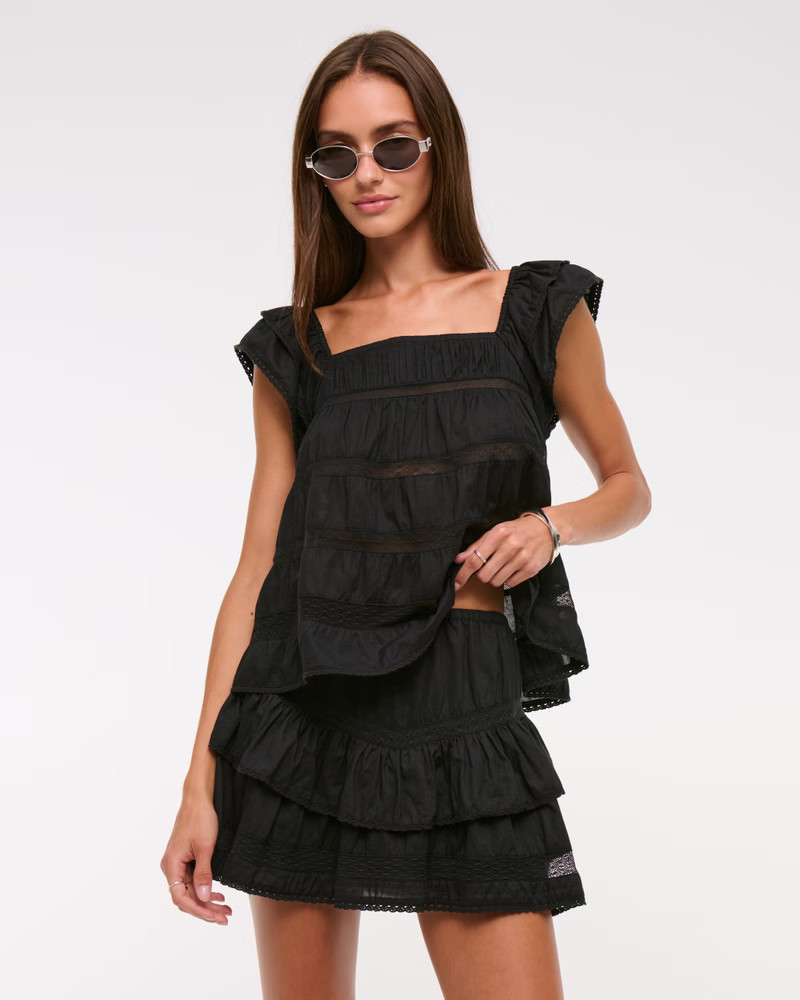 High Rise Drop-Waist Mini Skort | Abercrombie & Fitch (US)