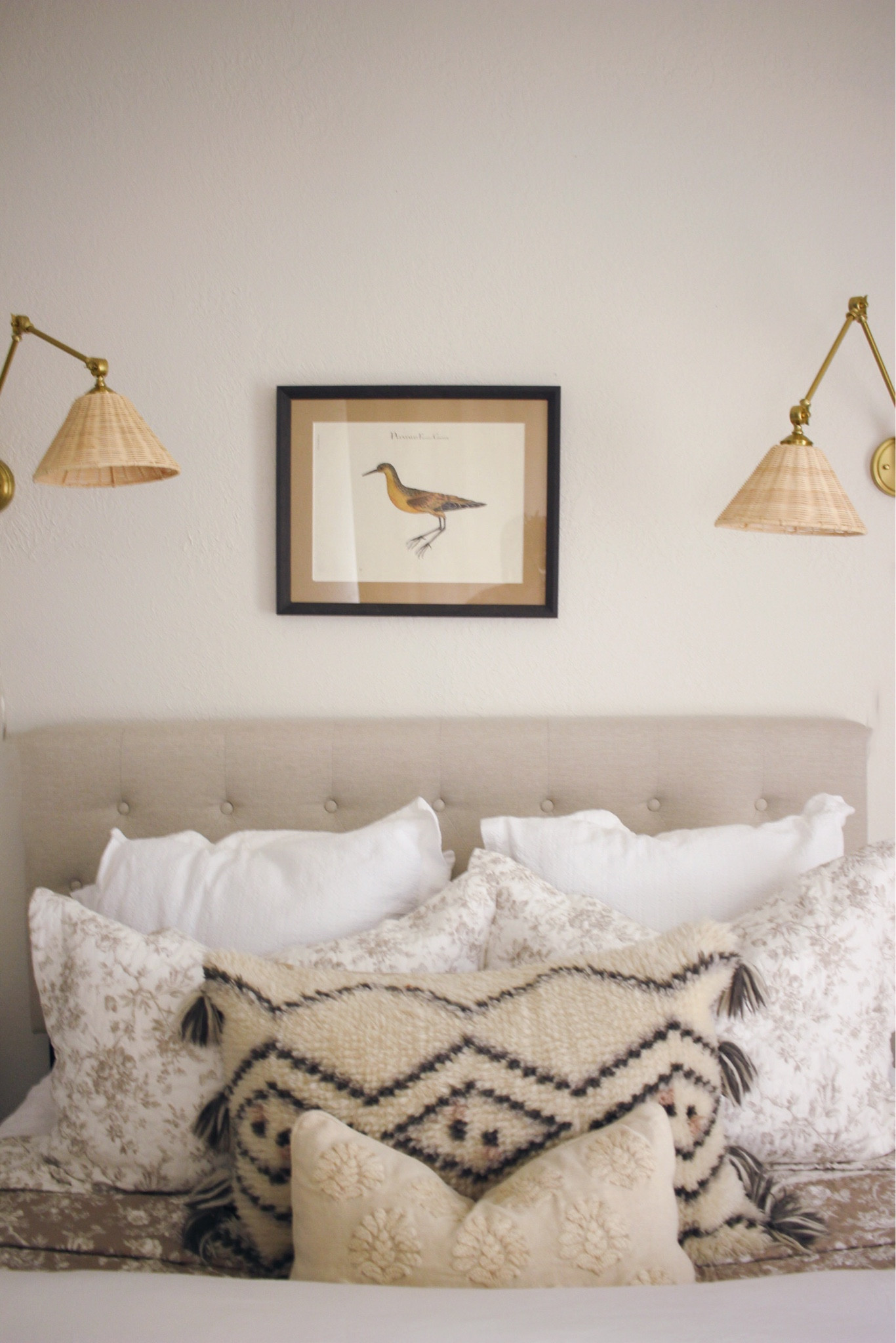 Beautiful bedding. Duvet under $100. Coastal rattan sconces also under $100

#LTKhome #LTKunder100