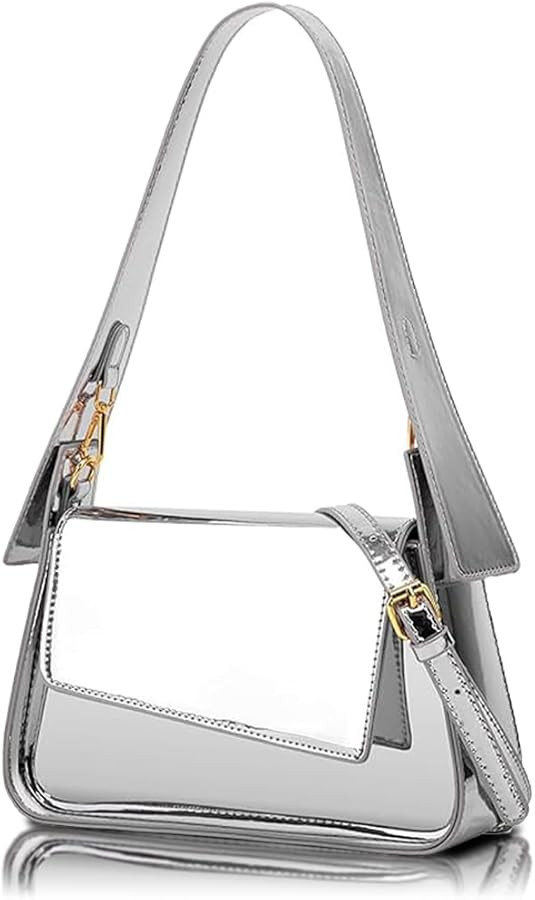 Silver Purse, Evening Silver Bag for Women Y2k Hobo Bag Small Tote Handbag Metallic Satchel Bag C... | Amazon (US)