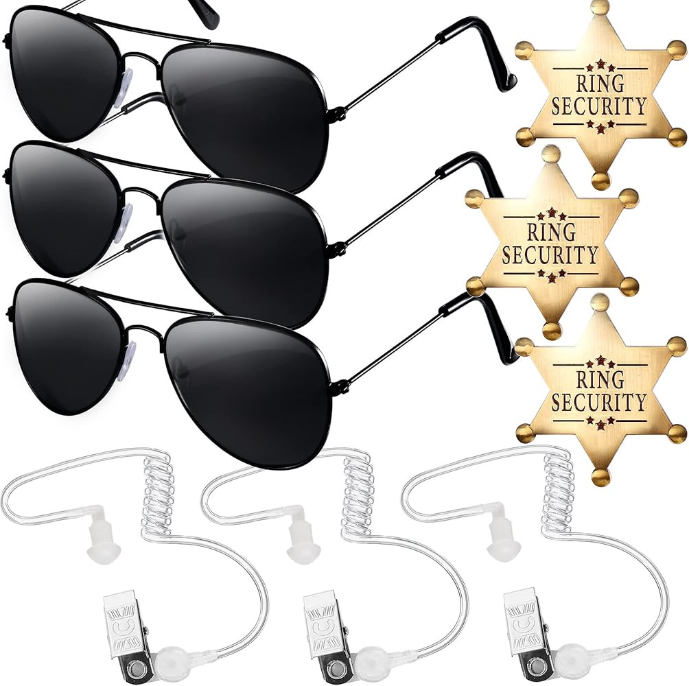 Ring Bearer Gifts Ring Security Wedding Sun Glasses,Ring Security Badge and EarPiece Cosplay for Rin | Amazon (US)