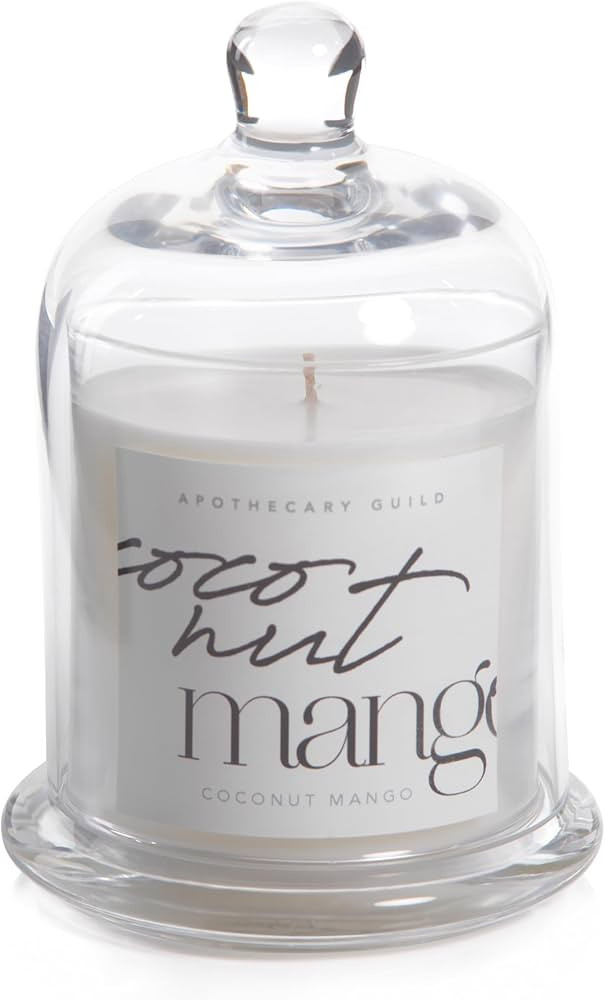 Zodax Apothecary Guild Scented Jar Candle with Glass Cloche, 10.19 oz - Coconut Mango | Amazon (US)