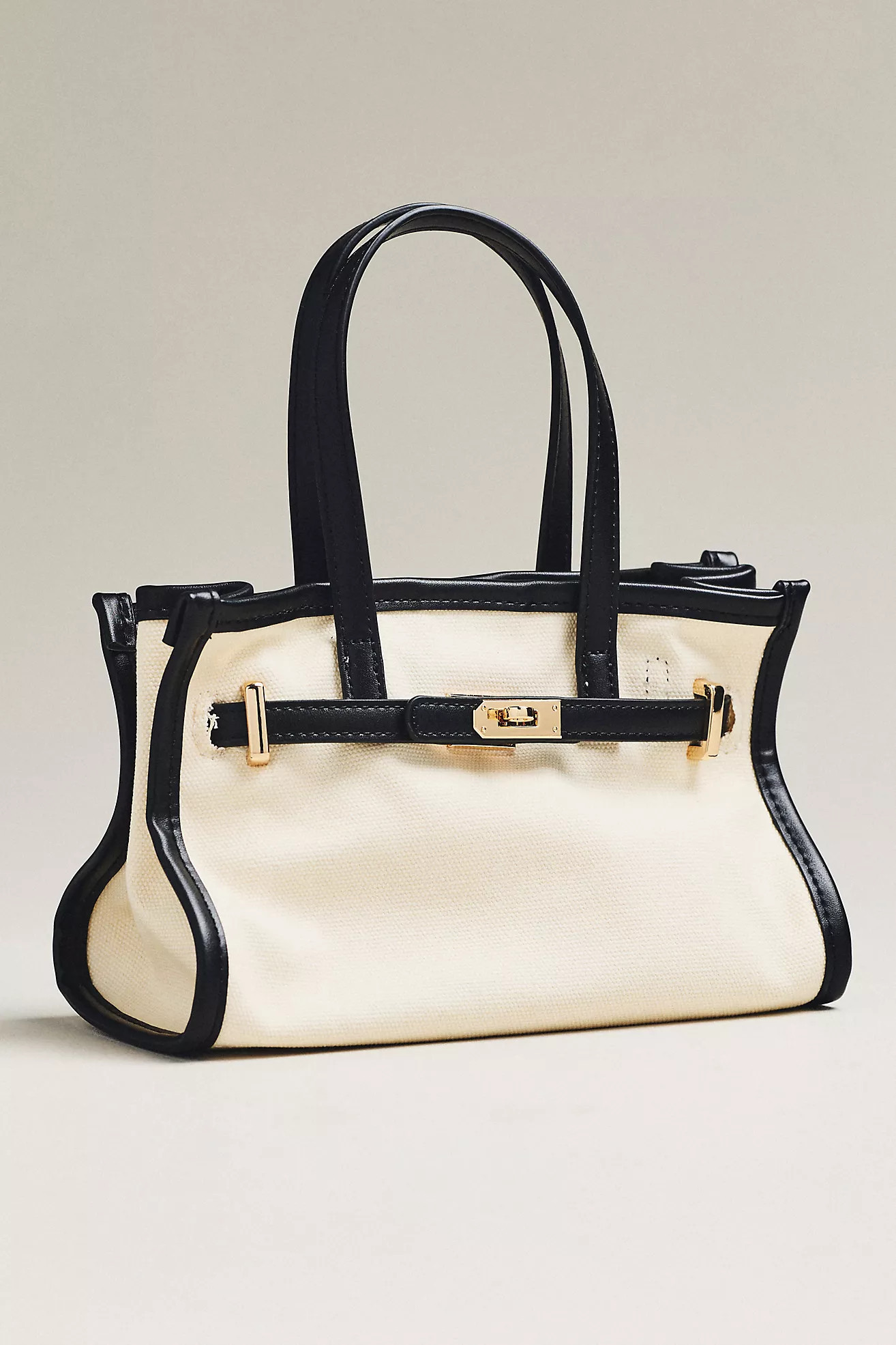 Faux Leather Trim Belted Canvas Mini Tote | Anthropologie (US)