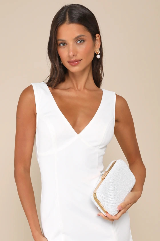 Incredible Shine White Beaded Rectangular Clutch | Lulus