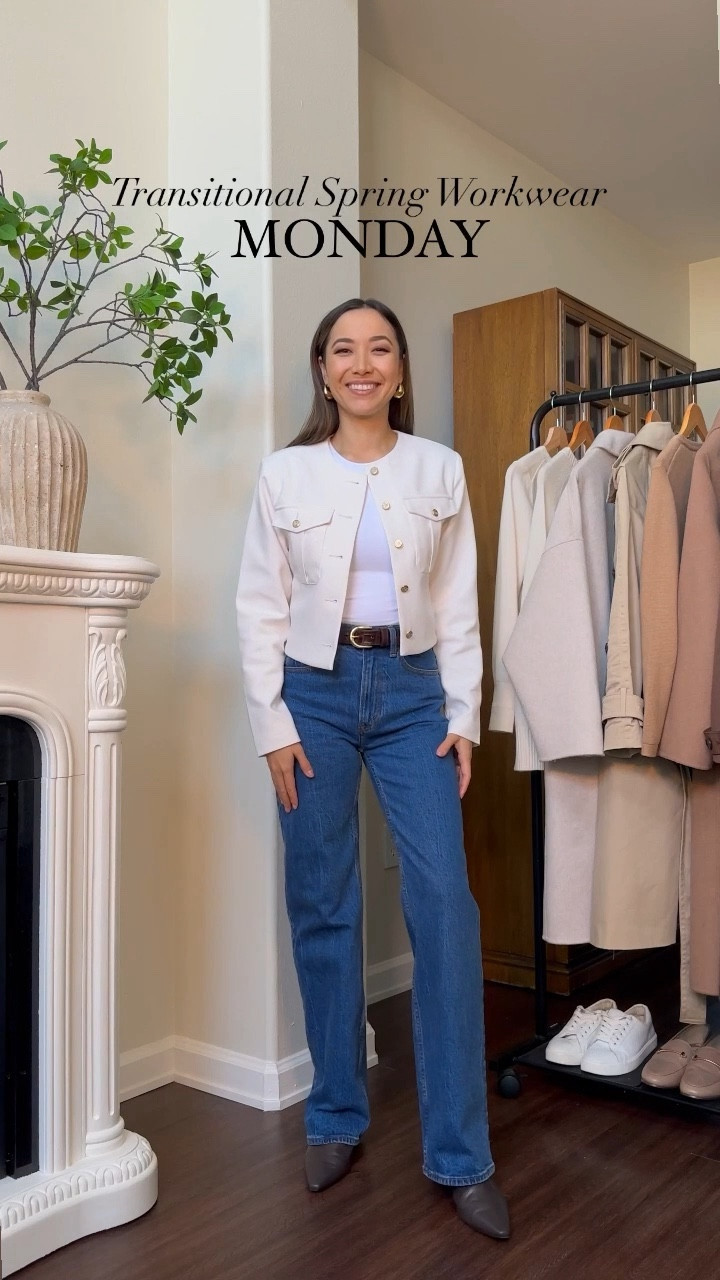 Abercrombie is having another spring sale for 20% off select styles + 15% off almost everything else! Transitional Spring Workwear - 5 days of workwear 🖤

• sweater jackets xs 
• bodysuit s [bigger bust runs small] 
• oversized trench coat xxs - I recommend sizing down I sized down and still found this trench to be roomy 
• dark blue relaxed jeans tts in this wash [I wear size 25 regular] I found the gray wash to run big
• black 90s straight jeans - wearing 25 reg but black wash runs a little big I could’ve sized down, other colors are tts! 
• sloane tailored pants tts wearing 25 regular [if shorter than 5’4 you may want to get petite] 
• sloane crepe tailored pants runs a little tight on the waist I am wearing 25 reg but could have sized up 

Linked some other favorite Abercrombie selections!  

#LTKSpringSale #LTKworkwear #LTKfindsunder100