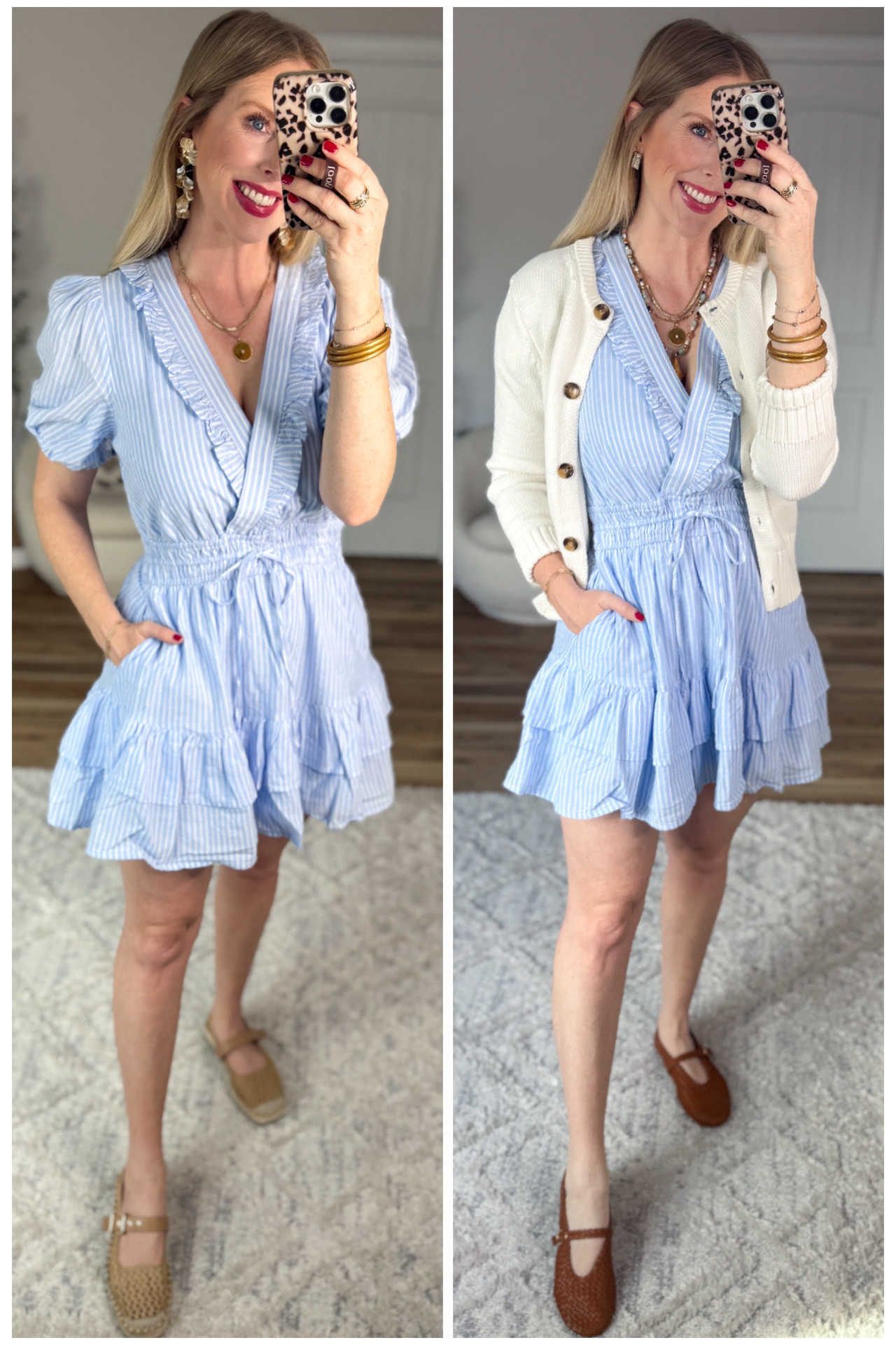 2 ways to wear this blue ruffle dress from Walmart! 

#LTKootd