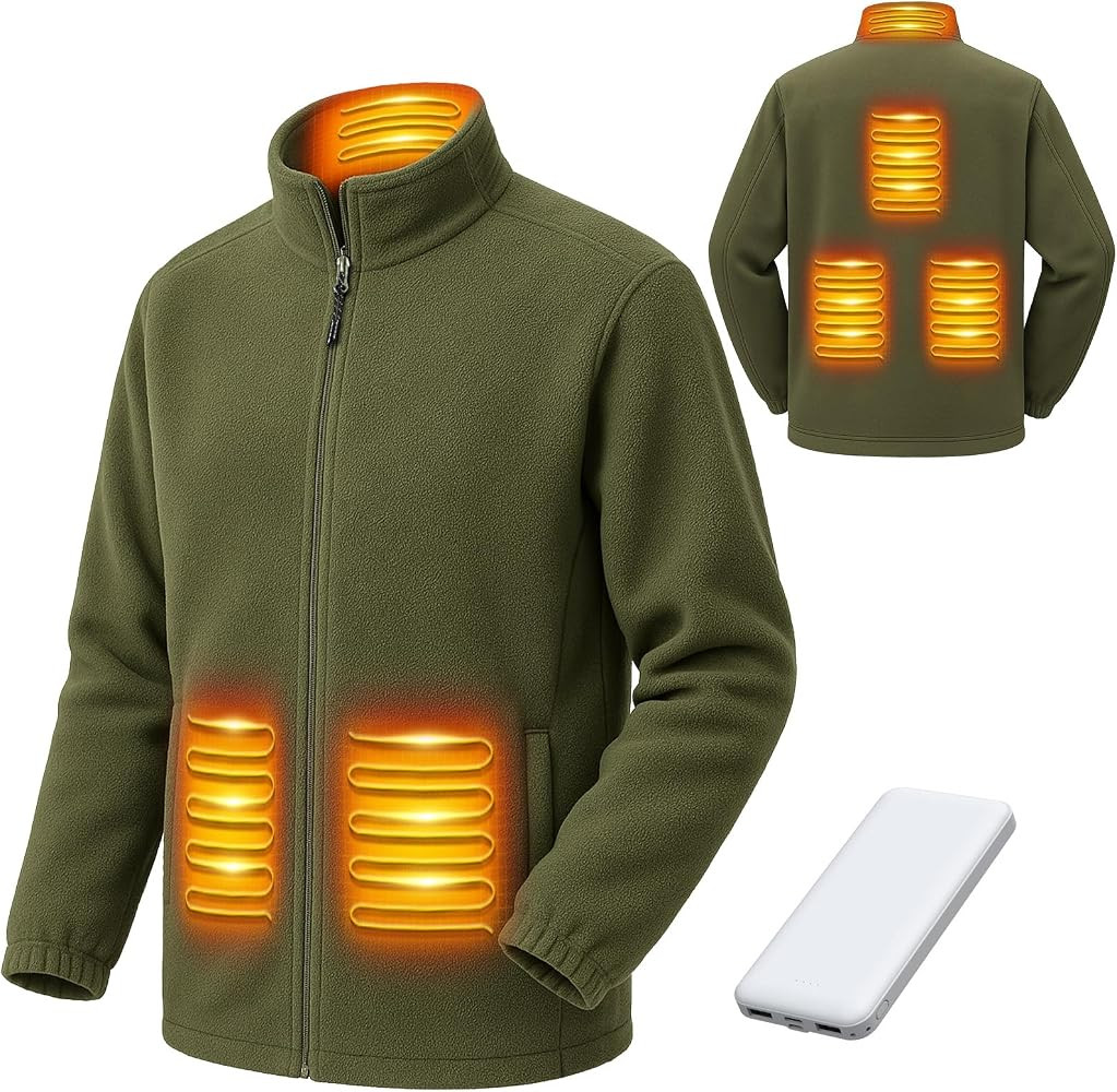 LABCOOL Fleece Heated Jacket USB Rechargeable With 10000mAh Battery pack，Hidden Switch 3 Heat L... | Amazon (US)