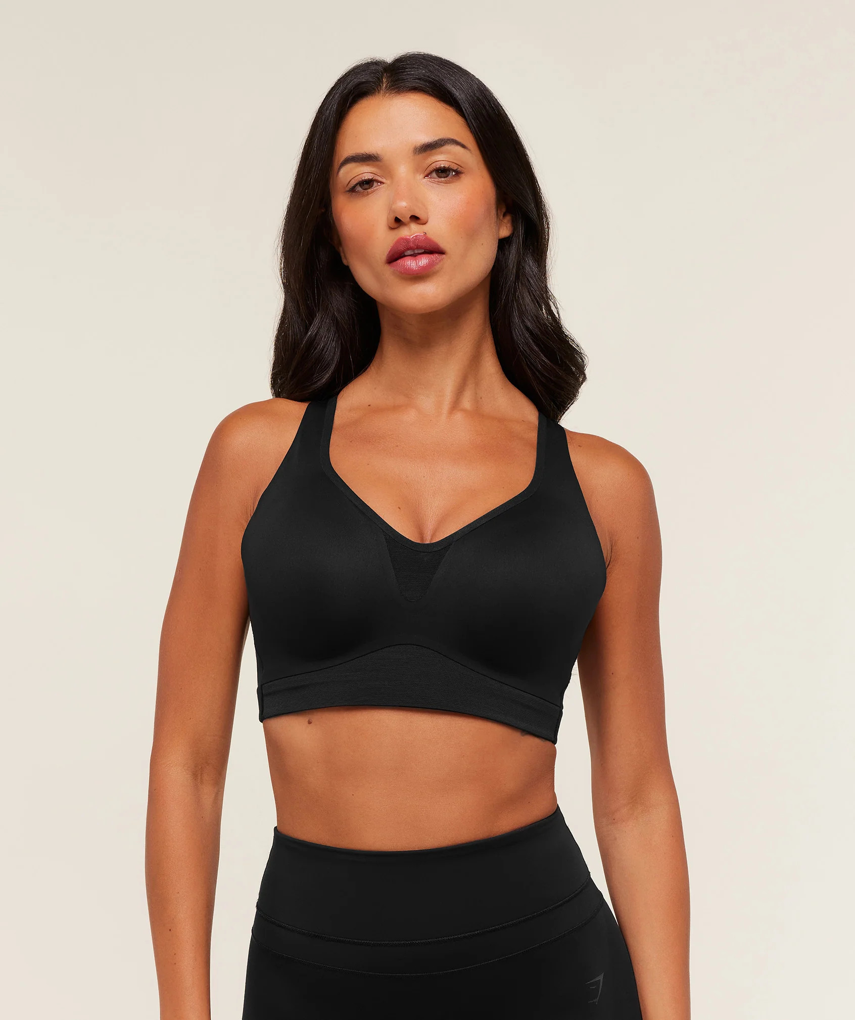 Gymshark High Support V-Neck Sports Bra - Black | Gymshark UK