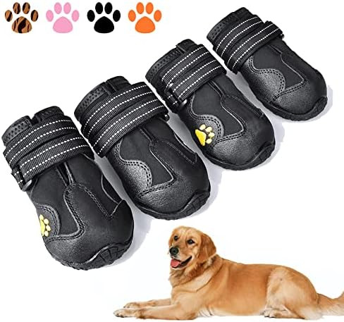 XSY&G Dog Boots,Waterproof Dog Shoes,Dog Booties with Reflective Rugged Anti-Slip Sole and Skid-P... | Amazon (US)
