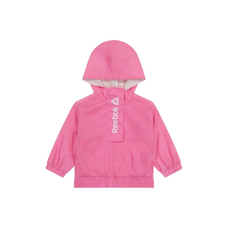 Reebok Baby Girl's Hooded Full Zip Wind Jacket (0/3 Months - 24 Months) | Walmart (US)
