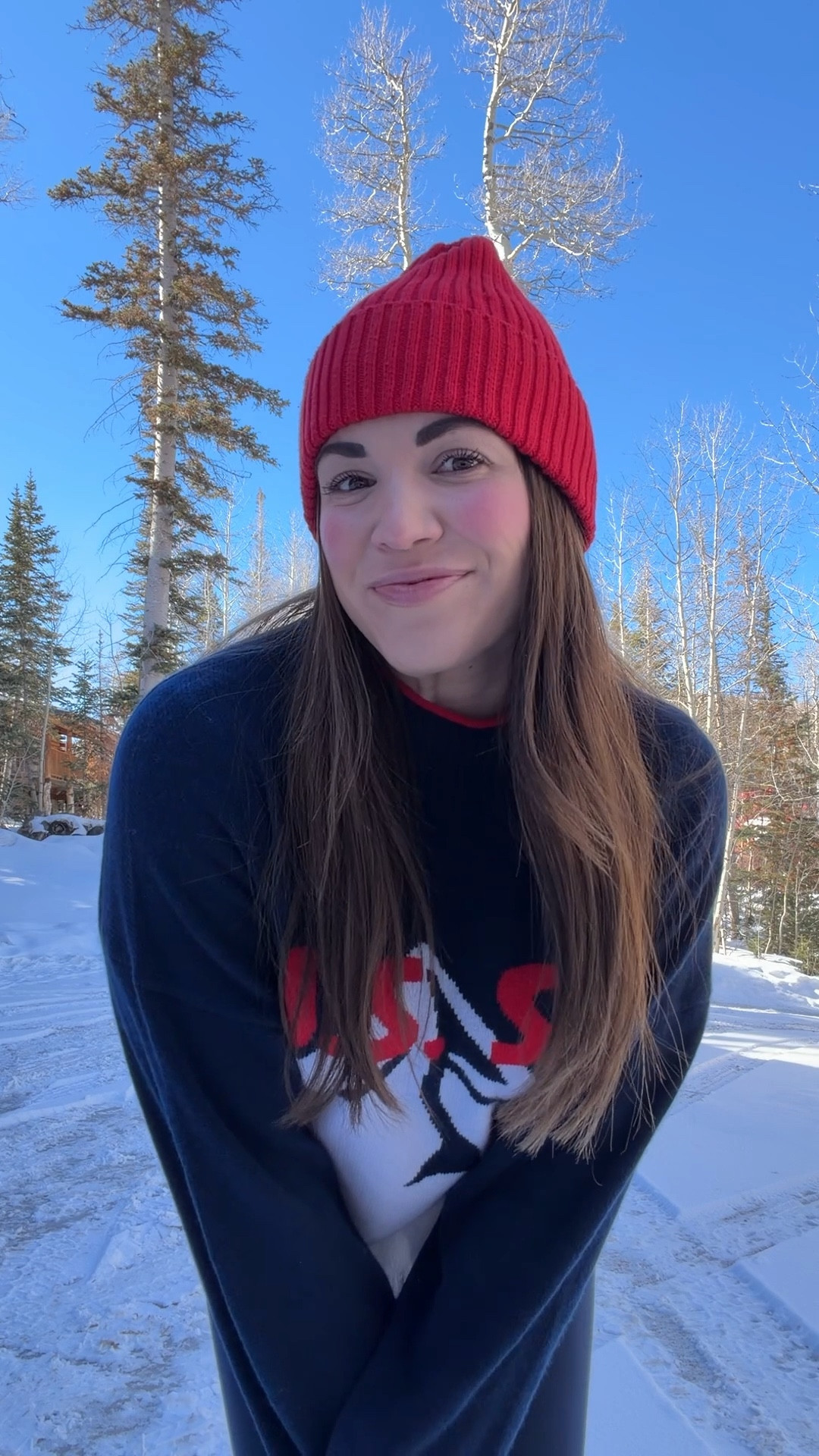 curvy midsize US Ski Olympic-themed outfit! wearing size large in. sweater + mock neck and size 10 in leggings ❄️ 

#LTKSeasonal #LTKMidsize