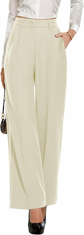OLRIK Womens Dress Pants Wide Leg High Waisted Pants for Women Business Work Trousers Palazzo Pan... | Amazon (CA)