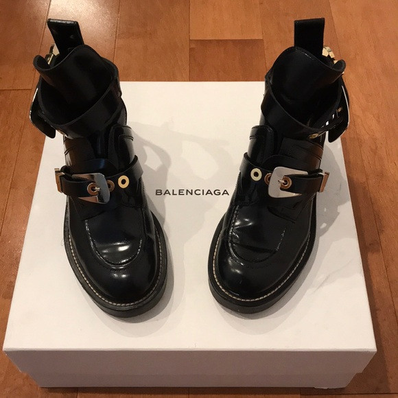 Balenciaga Black Leather Boots | Poshmark
