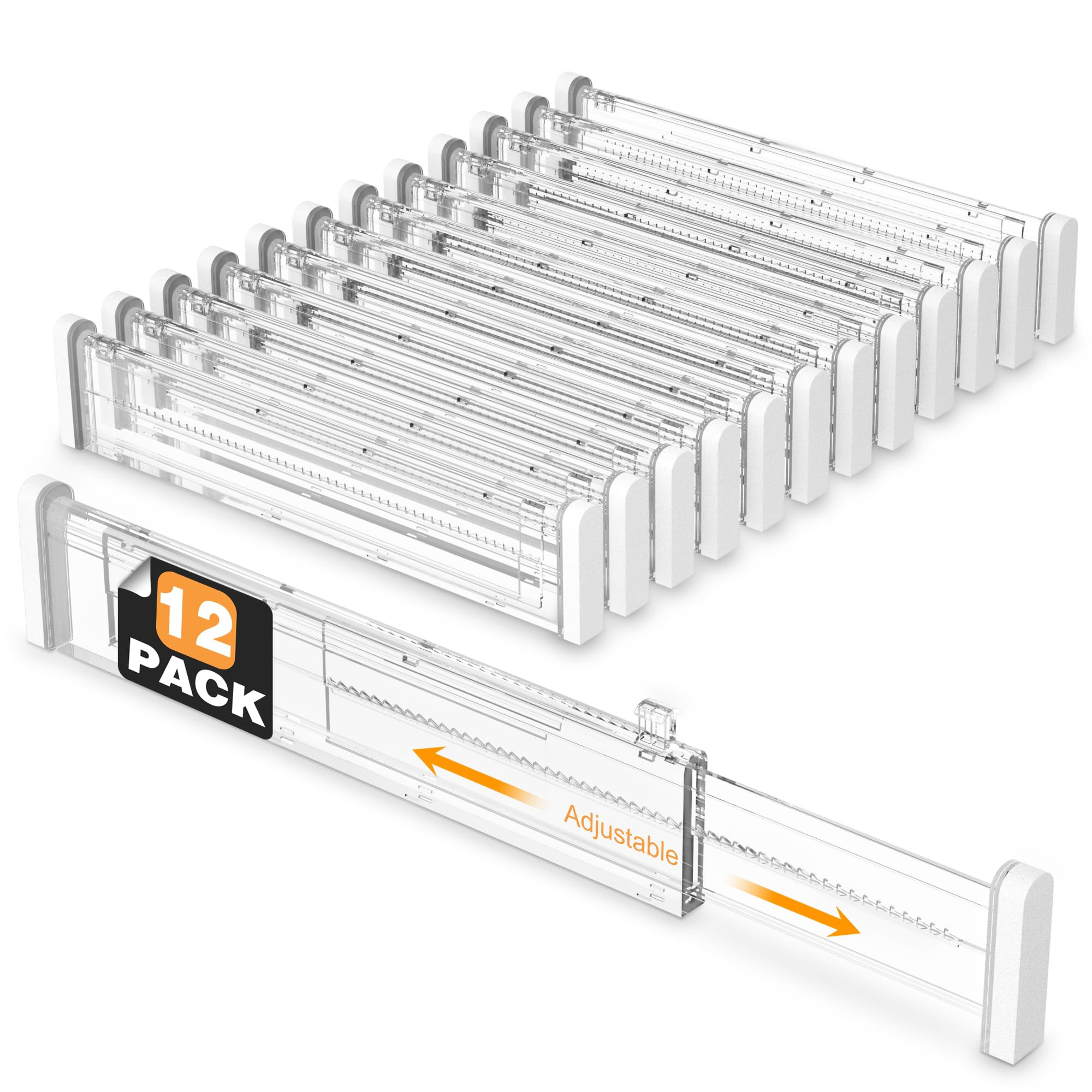 HiYZ Expandable Drawer Dividers - 12.6-22.8'' Adjustable Drawers Organizers for Kitchen Utensils,... | Amazon (US)