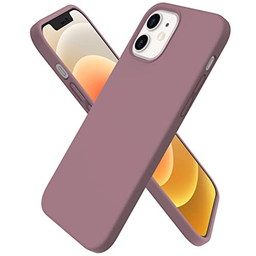 ORNARTO Compatible with iPhone 12 Case, Compatible with iPhone 12 Pro Case, Slim Liquid Silicone 3 Layers Full Covered Soft Gel Rubber Phone Case Cover 6.1 inch-Lilac Purple | Amazon (US)
