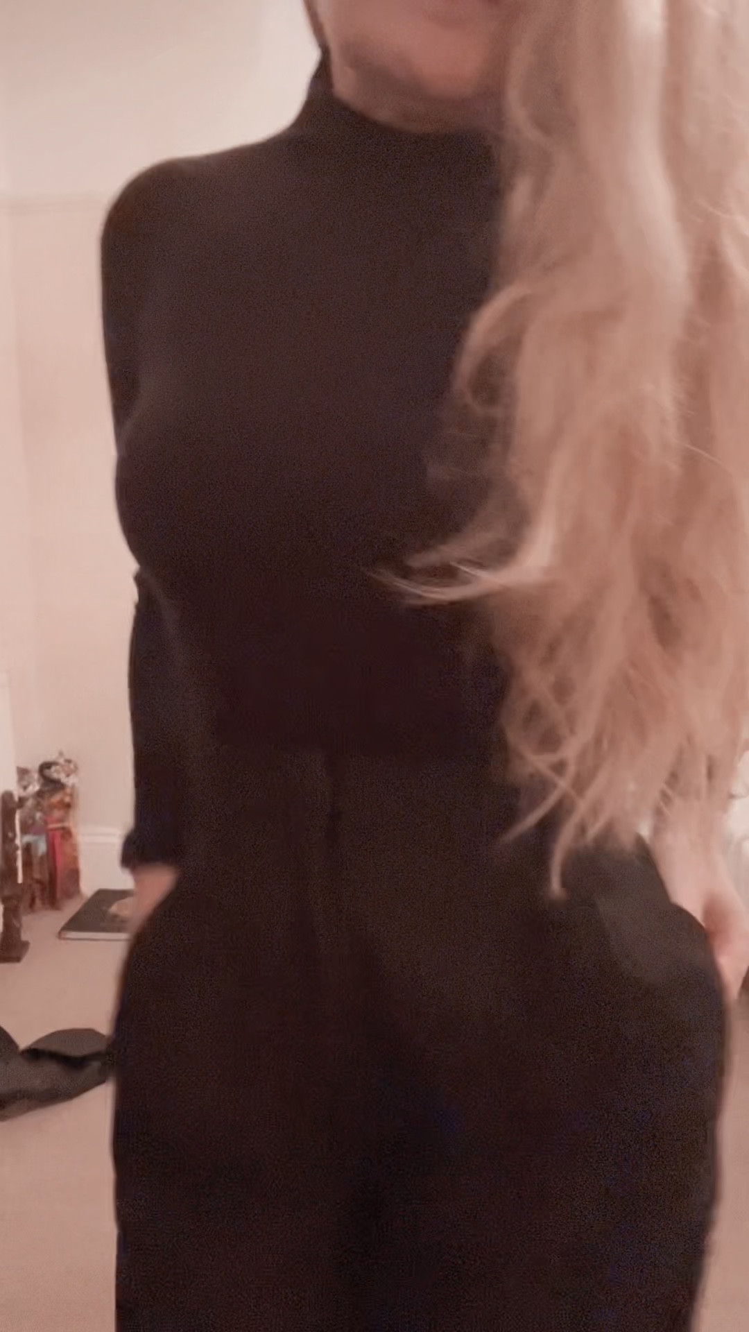 Wide leg high waisted trousers. Black polo neck. Black turtle neck jumper body suit. Grey wool coat. Black over knee leather boots. Black fedora. Black scarf. #gucci 

#LTKSeasonal #LTKstyletip #LTKeurope