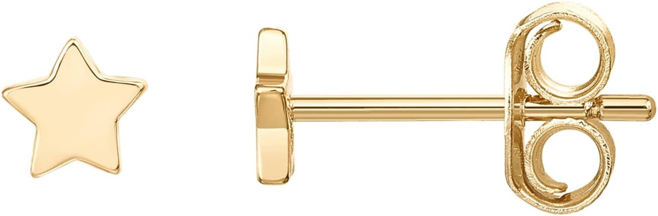 PAVOI 14K Gold Plated Sterling Silver Bar, Dot, Heart, Triangle, Star, Cat | Dainty Earrings for ... | Amazon (US)