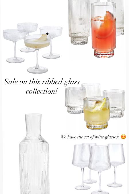 Ribbed glassware, sale! Fluted wine glasses, ribbed cocktail glasses, coupe glasses for entertaining

#LTKsalealert #LTKhome #LTKFind